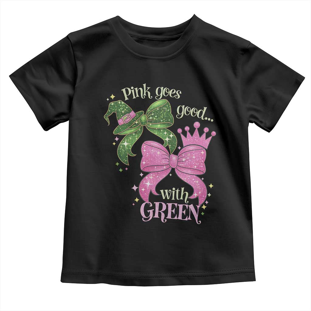 Green and Pink Coquette Bow Toddler T Shirt Pink Goes Good With Green