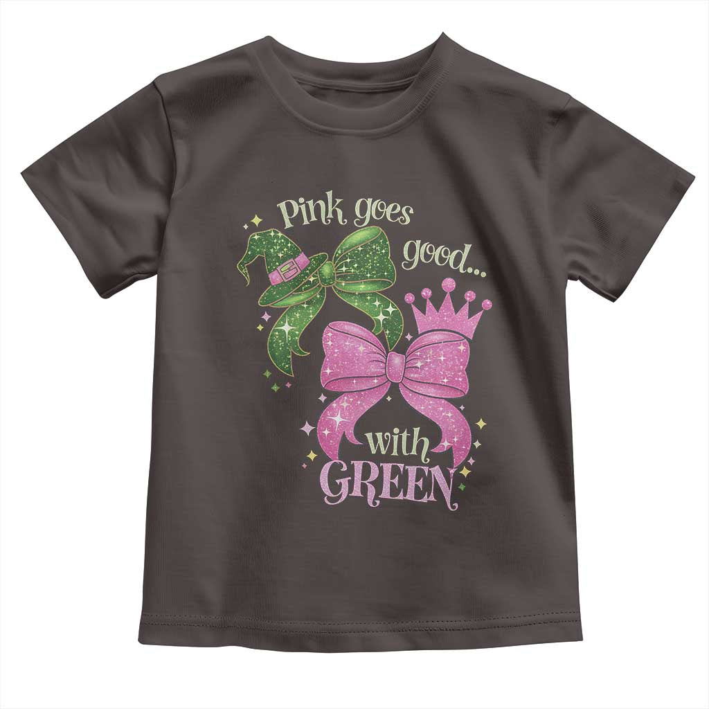 Green and Pink Coquette Bow Toddler T Shirt Pink Goes Good With Green