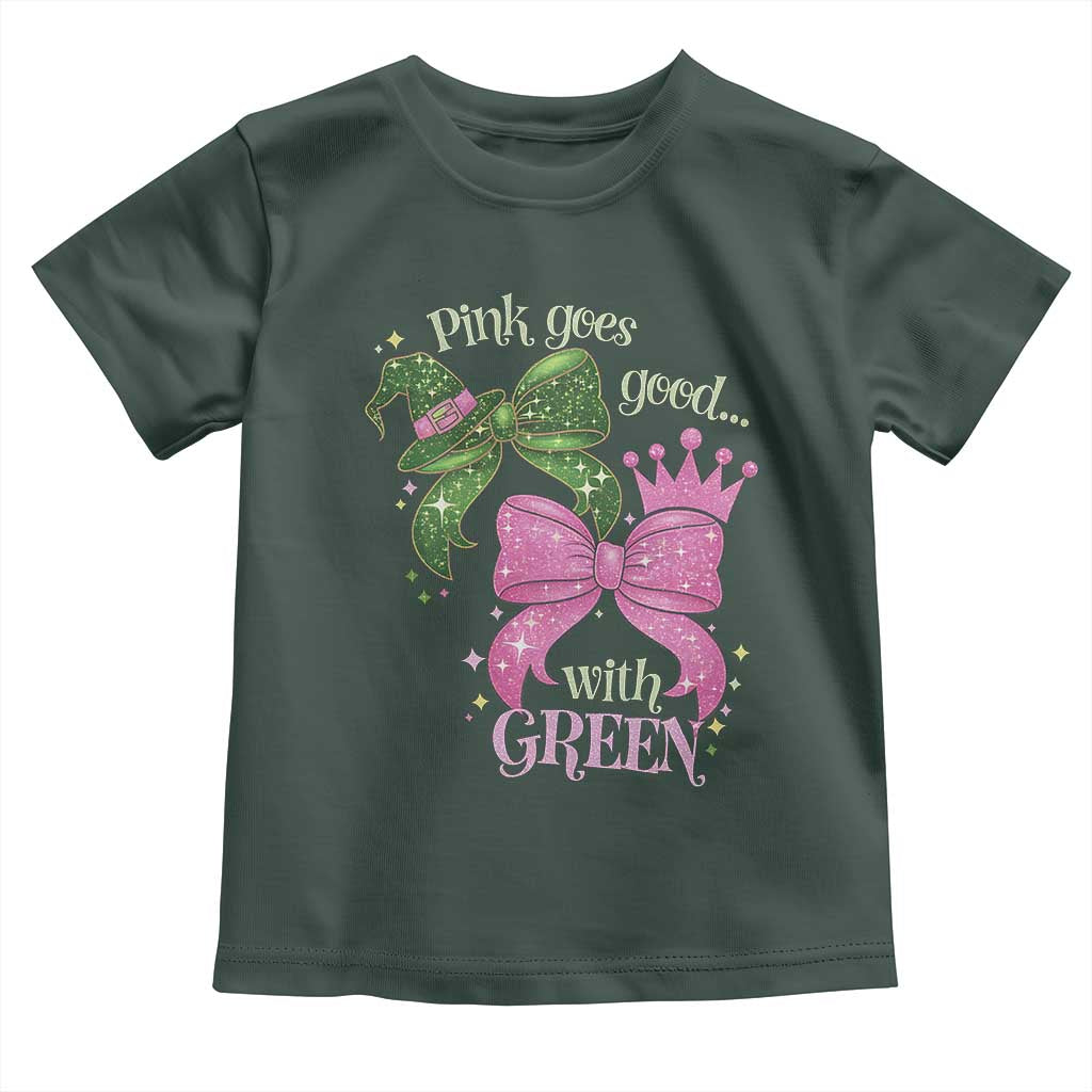 Green and Pink Coquette Bow Toddler T Shirt Pink Goes Good With Green