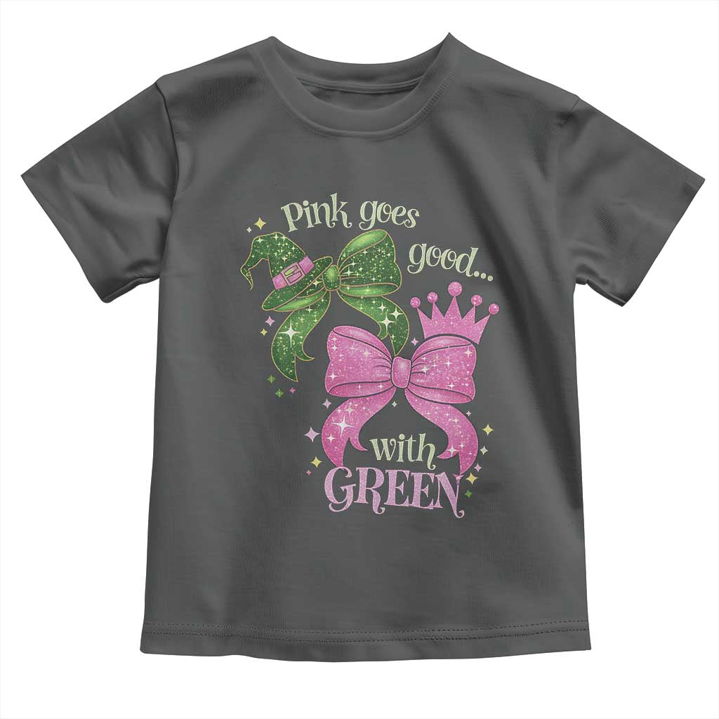Green and Pink Coquette Bow Toddler T Shirt Pink Goes Good With Green