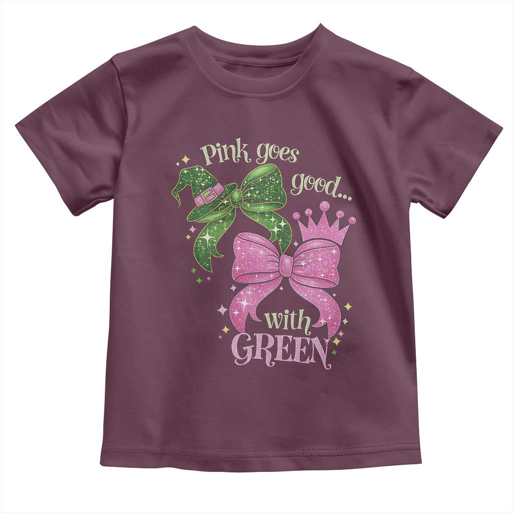 Green and Pink Coquette Bow Toddler T Shirt Pink Goes Good With Green