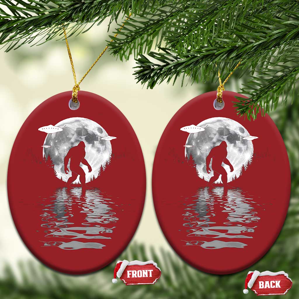 Bigfoot Christmas Ornament Sasquatch Under The Moon Cryptid - Wonder Print Shop