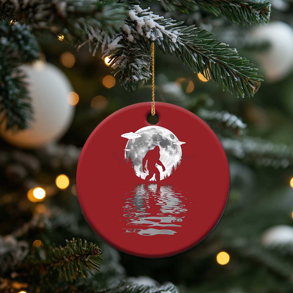 Bigfoot Christmas Ornament Sasquatch Under The Moon Cryptid - Wonder Print Shop