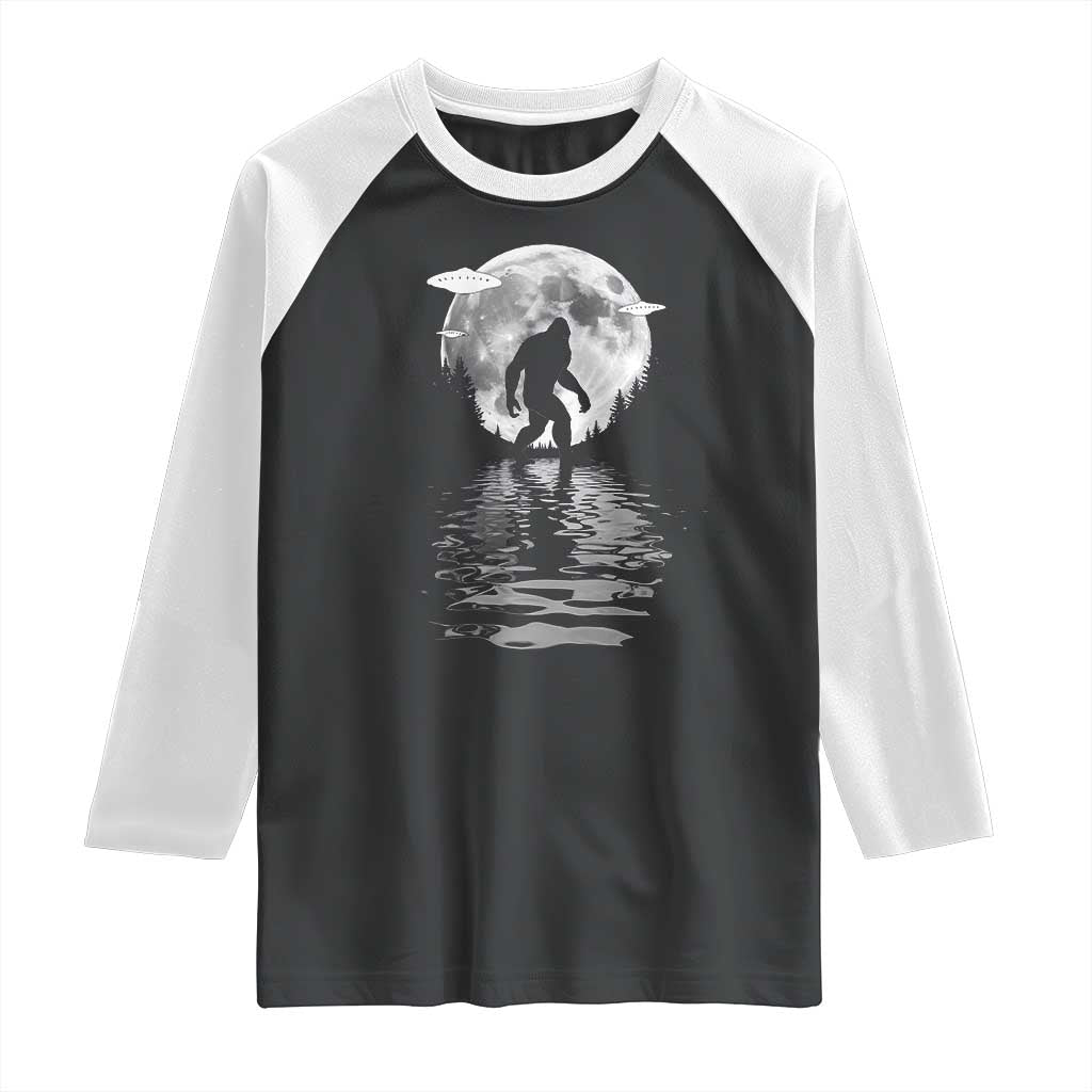 Bigfoot Raglan Shirt Sasquatch Under The Moon Cryptid