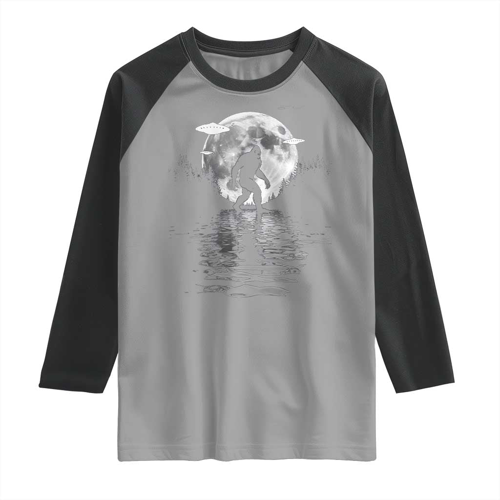 Bigfoot Raglan Shirt Sasquatch Under The Moon Cryptid