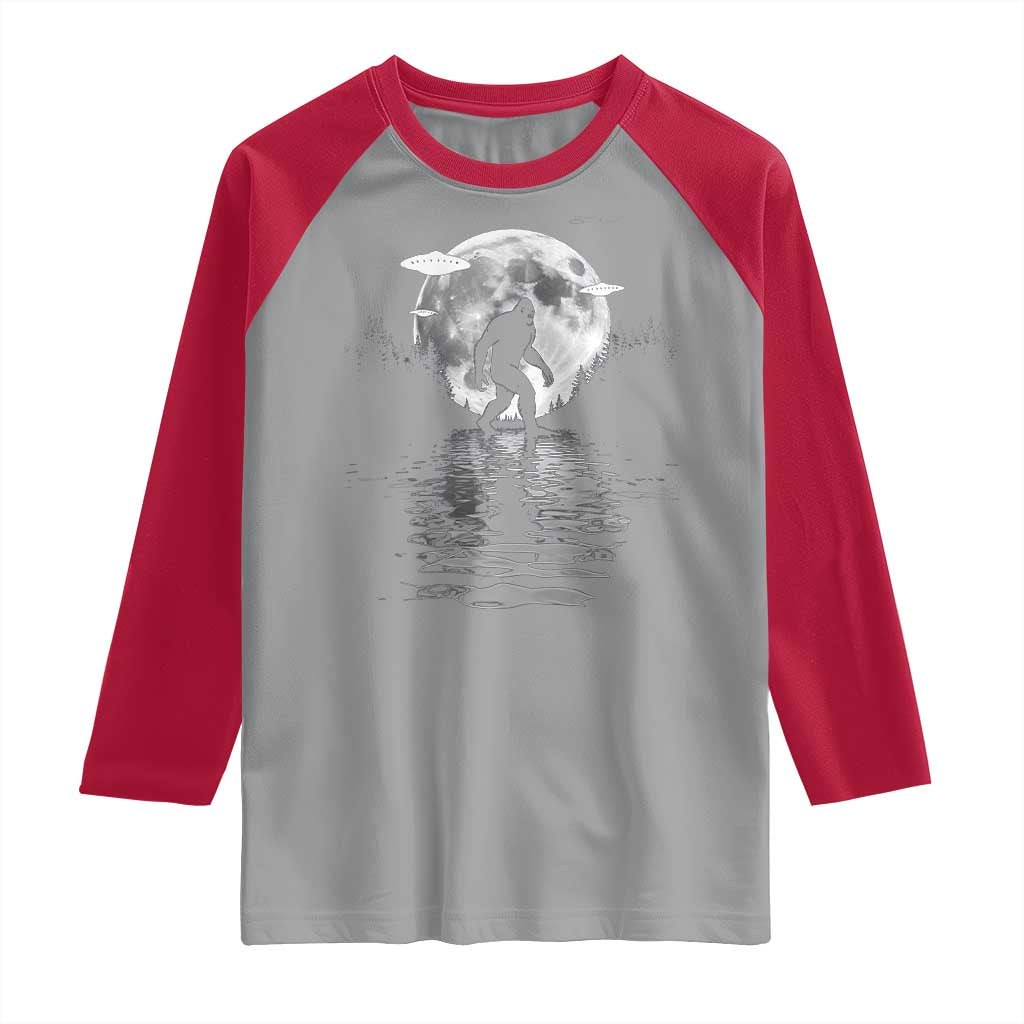 Bigfoot Raglan Shirt Sasquatch Under The Moon Cryptid