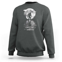 Bigfoot Sweatshirt Sasquatch Under The Moon Cryptid - Wonder Print Shop