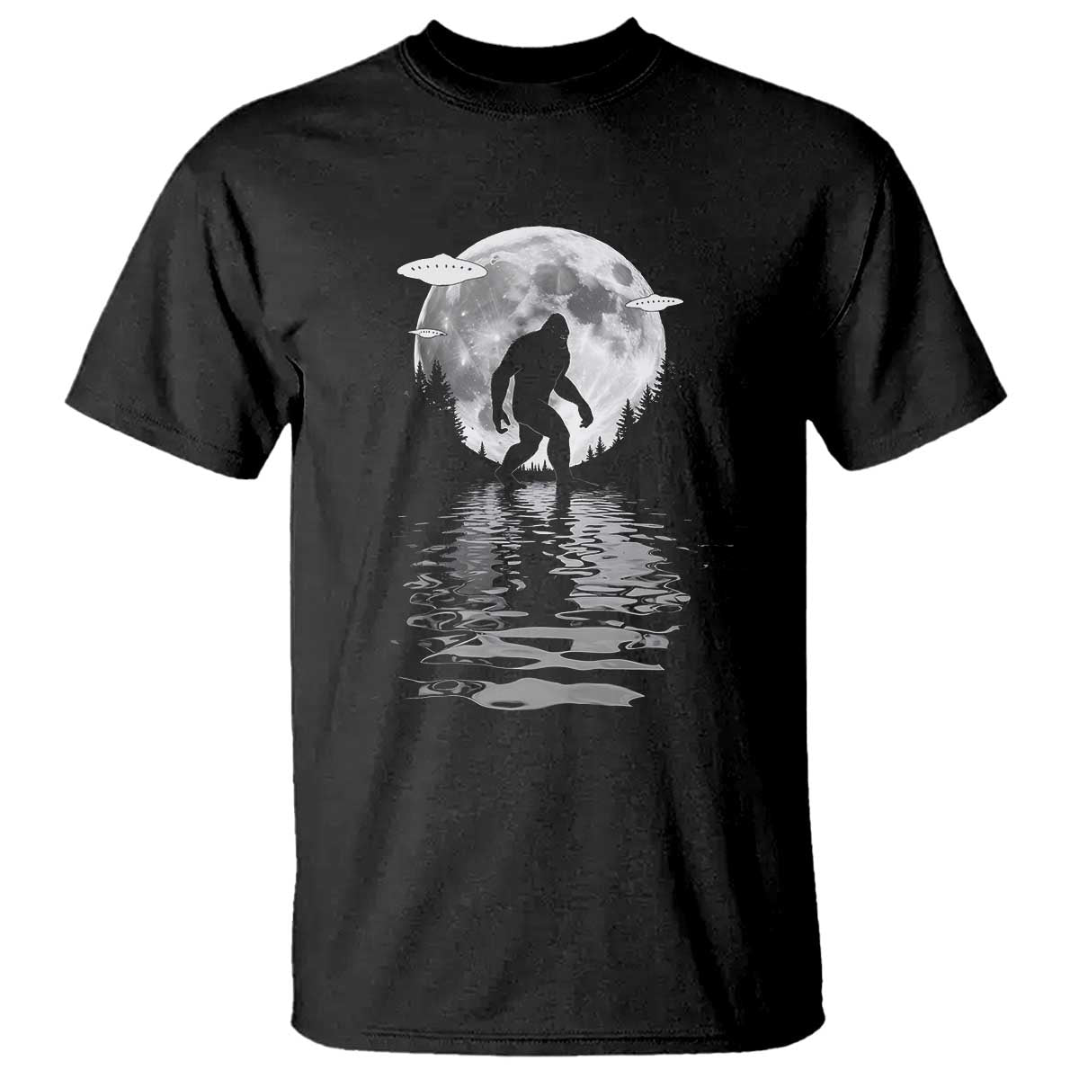 Bigfoot T Shirt Sasquatch Under The Moon Cryptid - Wonder Print Shop