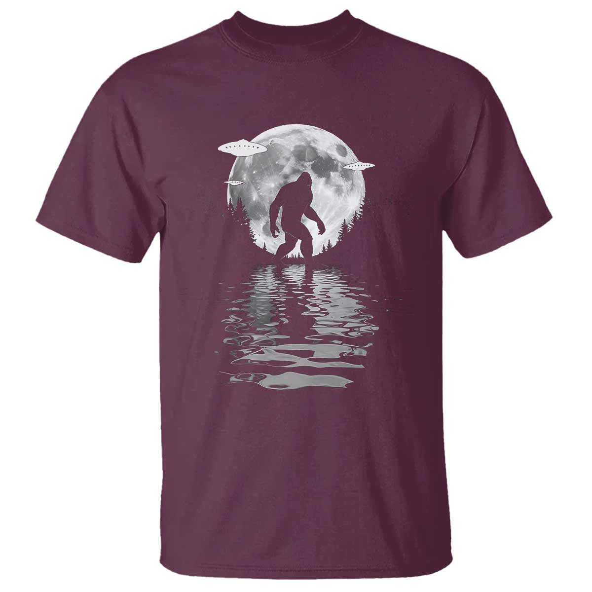 Bigfoot T Shirt Sasquatch Under The Moon Cryptid - Wonder Print Shop