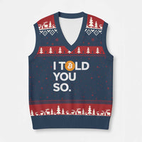 Funny Bitcoin V-Neck Knit Sweater Vest Bitcoin I Told You So Funny BTC Crypto Cryptocurrency Trader - Wonder Print Shop