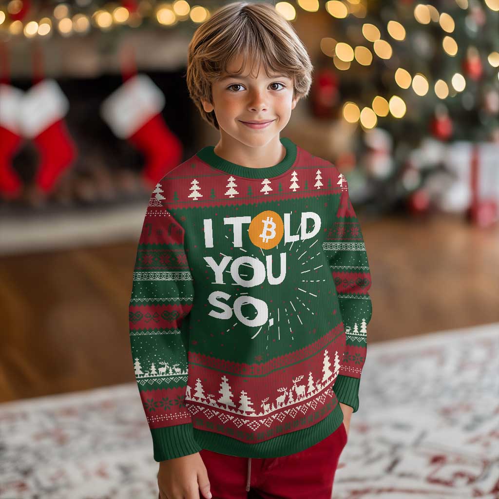 Funny Bitcoin Ugly Christmas Sweater Bitcoin I Told You So Funny BTC Crypto Cryptocurrency Trader - Wonder Print Shop