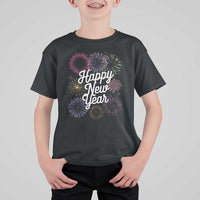 Happy New Year 2025 T Shirt For Kid Fireworks Party Supplies Family Matching - Wonder Print Shop