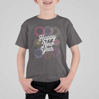 Happy New Year 2025 T Shirt For Kid Fireworks Party Supplies Family Matching - Wonder Print Shop