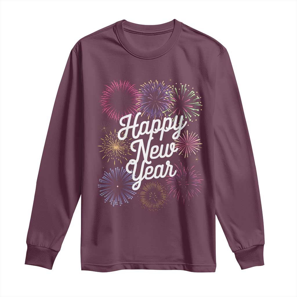 Happy New Year 2025 Long Sleeve Shirt Fireworks Party Supplies Family Matching