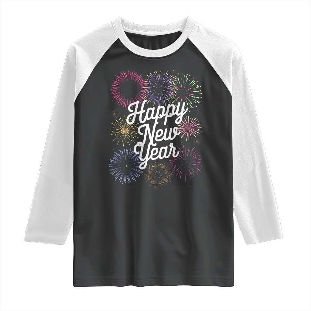 Happy New Year 2025 Raglan Shirt Fireworks Party Supplies Family Matching