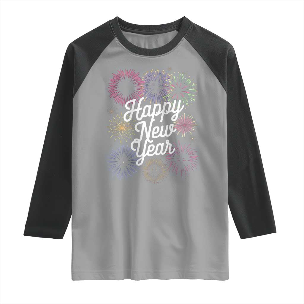 Happy New Year 2025 Raglan Shirt Fireworks Party Supplies Family Matching