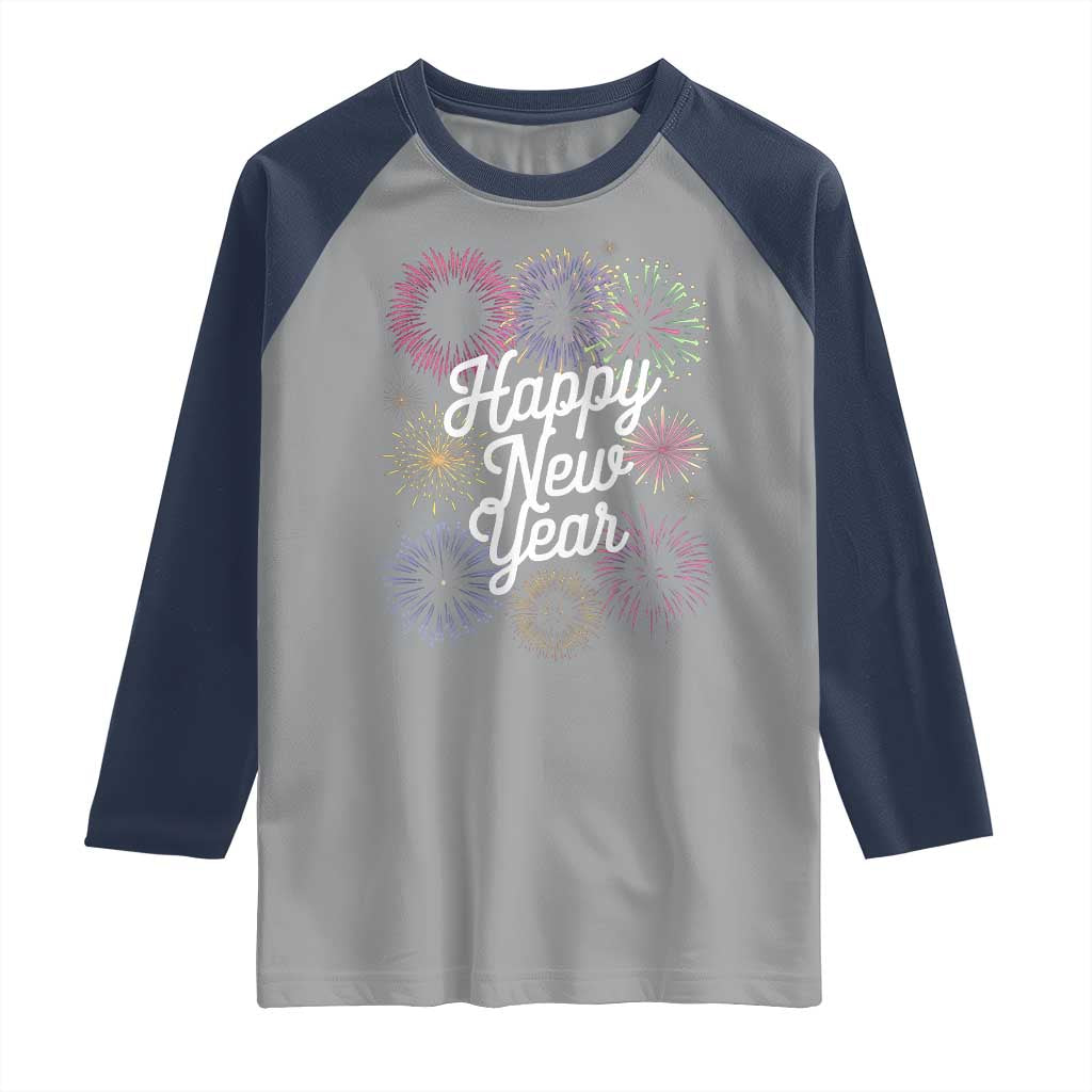Happy New Year 2025 Raglan Shirt Fireworks Party Supplies Family Matching