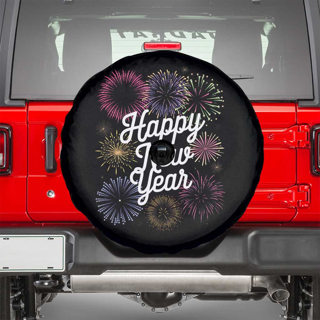 Happy New Year 2025 Spare Tire Cover Fireworks Party Supplies Family Matching