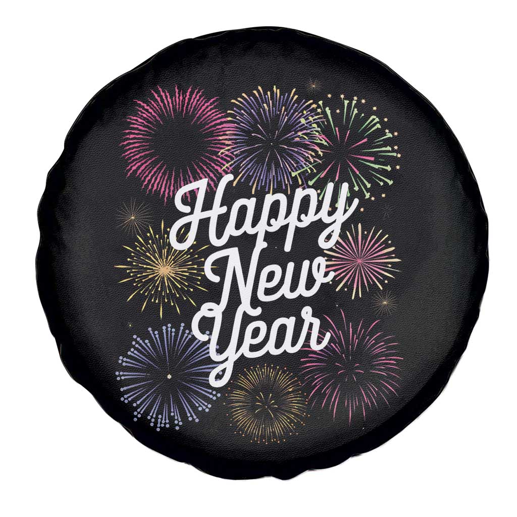 Happy New Year 2025 Spare Tire Cover Fireworks Party Supplies Family Matching