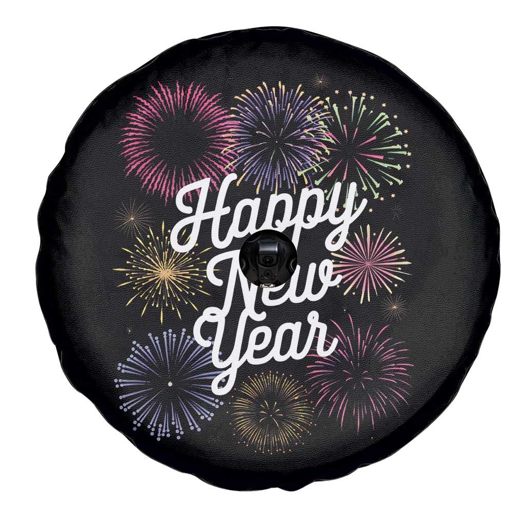 Happy New Year 2025 Spare Tire Cover Fireworks Party Supplies Family Matching