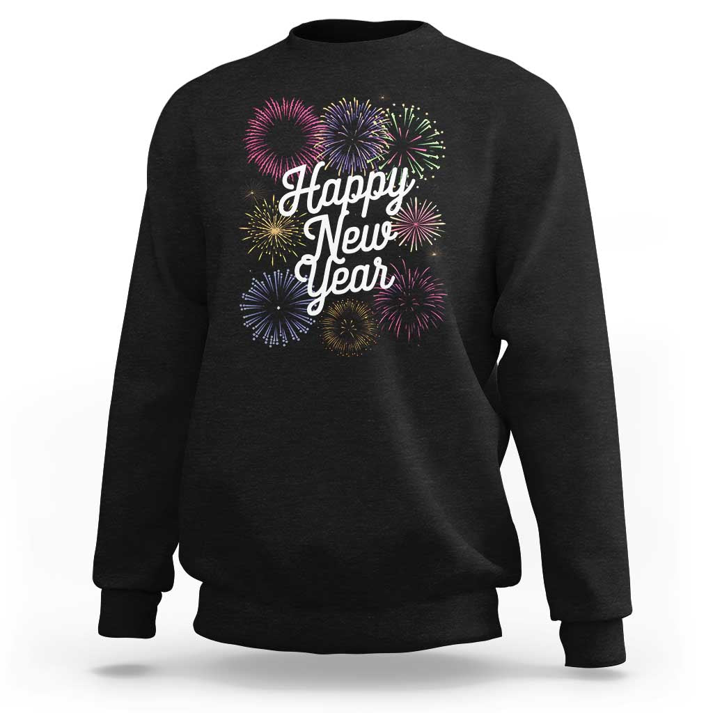 Happy New Year 2025 Sweatshirt Fireworks Party Supplies Family Matching - Wonder Print Shop