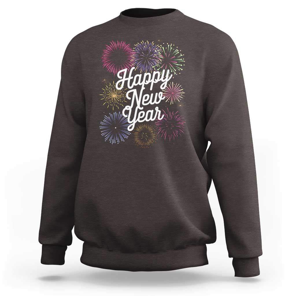 Happy New Year 2025 Sweatshirt Fireworks Party Supplies Family Matching - Wonder Print Shop