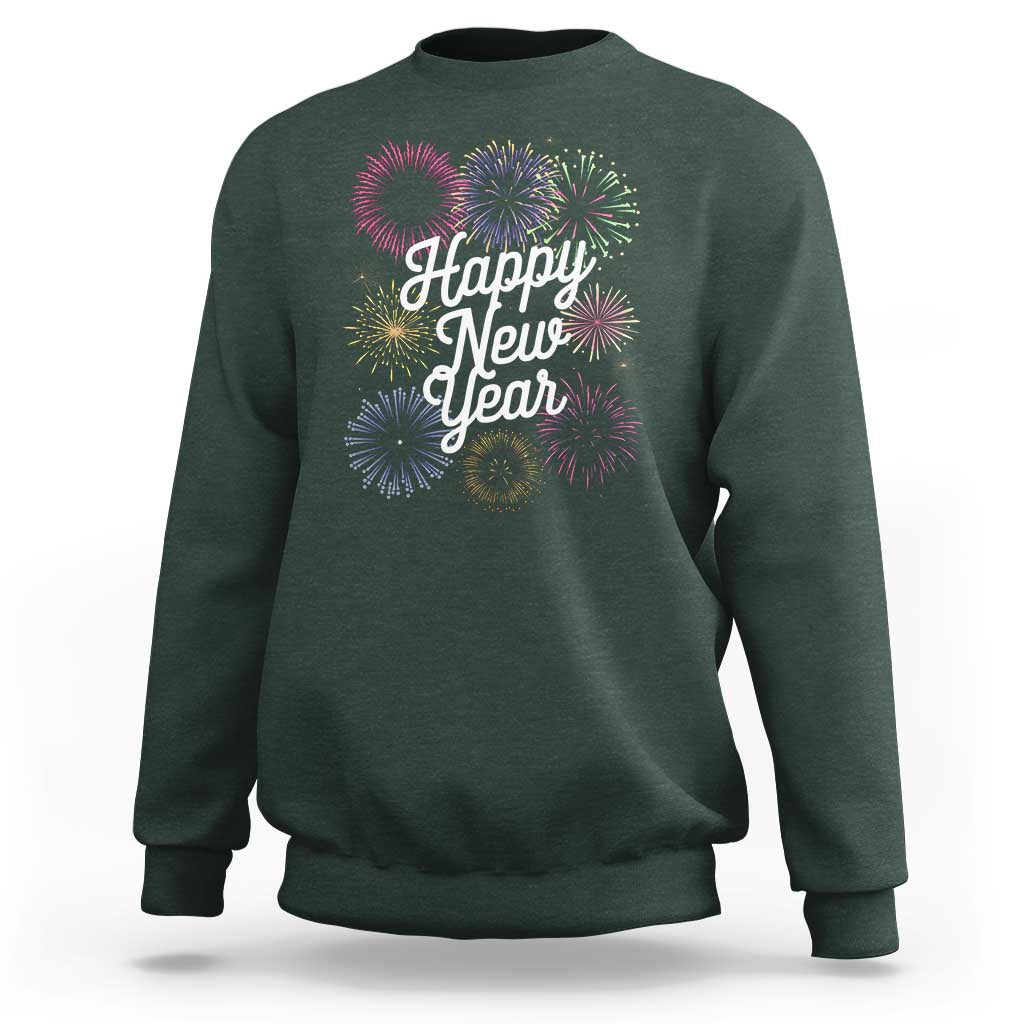 Happy New Year 2025 Sweatshirt Fireworks Party Supplies Family Matching - Wonder Print Shop