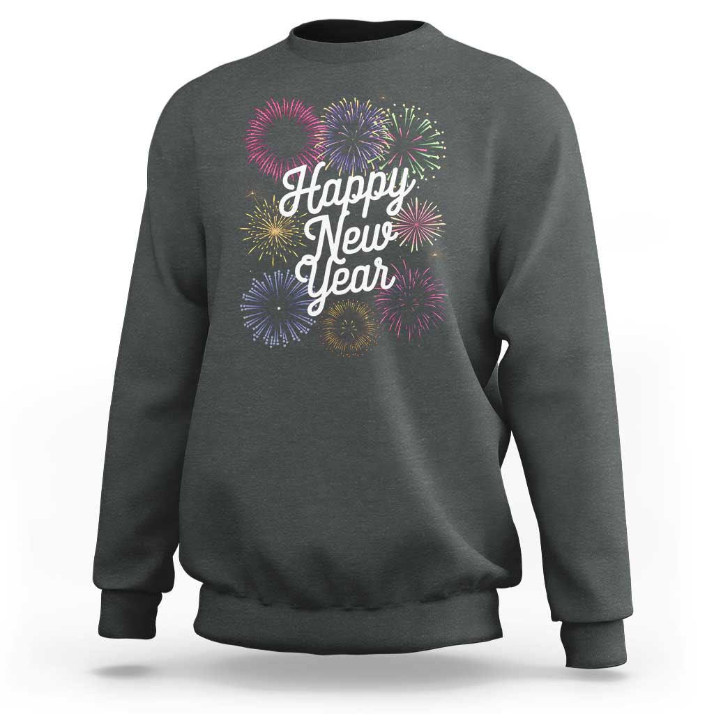 Happy New Year 2025 Sweatshirt Fireworks Party Supplies Family Matching - Wonder Print Shop