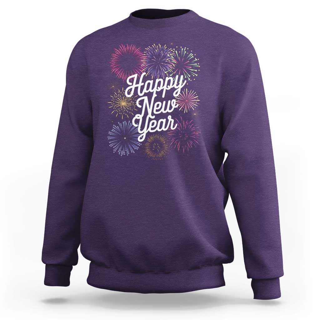 Happy New Year 2025 Sweatshirt Fireworks Party Supplies Family Matching - Wonder Print Shop