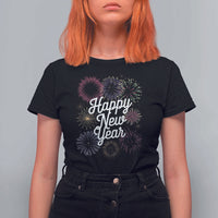 Happy New Year 2025 T Shirt For Women Fireworks Party Supplies Family Matching - Wonder Print Shop