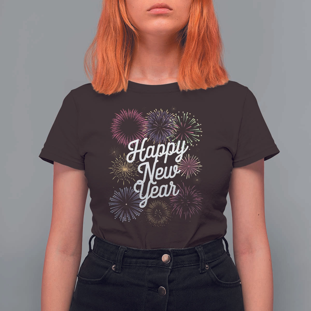Happy New Year 2025 T Shirt For Women Fireworks Party Supplies Family Matching - Wonder Print Shop