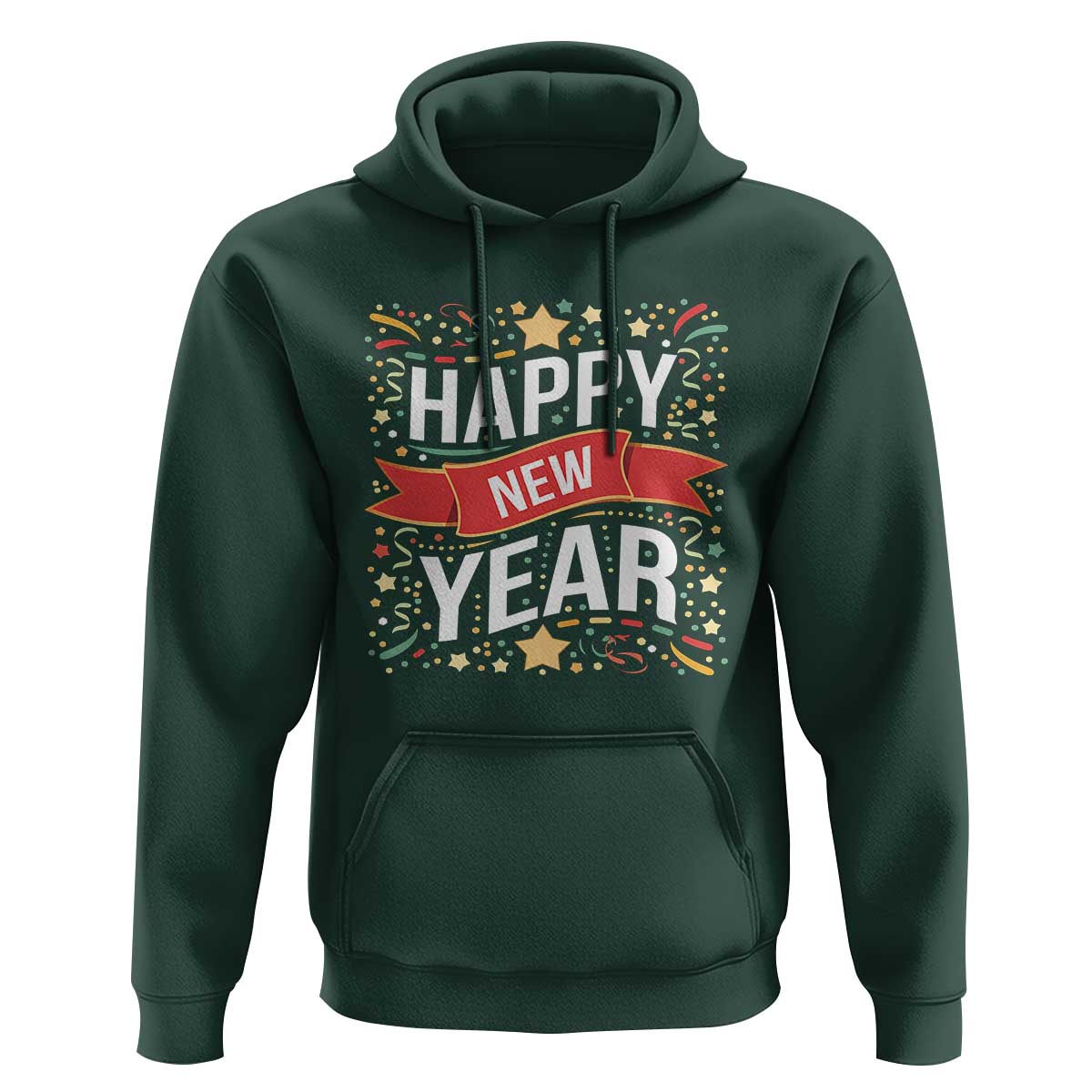 Happy New Year 2025 Hoodie Confetti Fireworks Party Supplies Family Matching