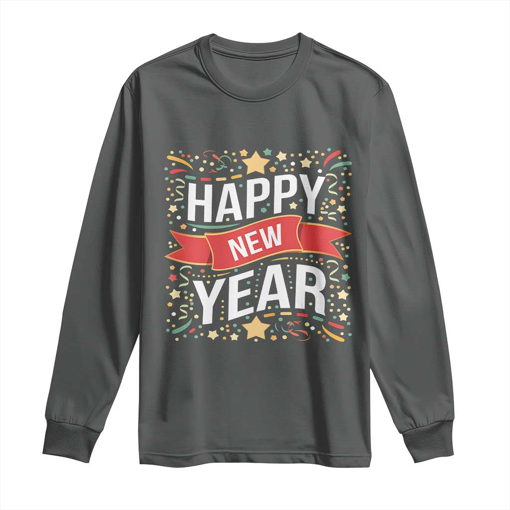 Happy New Year 2025 Long Sleeve Shirt Confetti Fireworks Party Supplies Family Matching