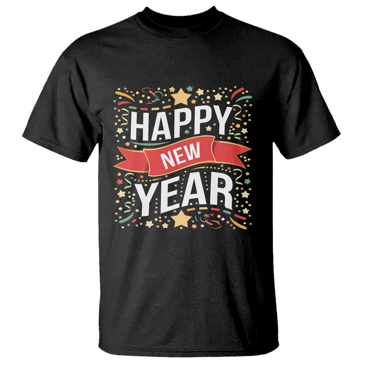 Happy New Year 2025 T Shirt Confetti Fireworks Party Supplies Family Matching - Wonder Print Shop