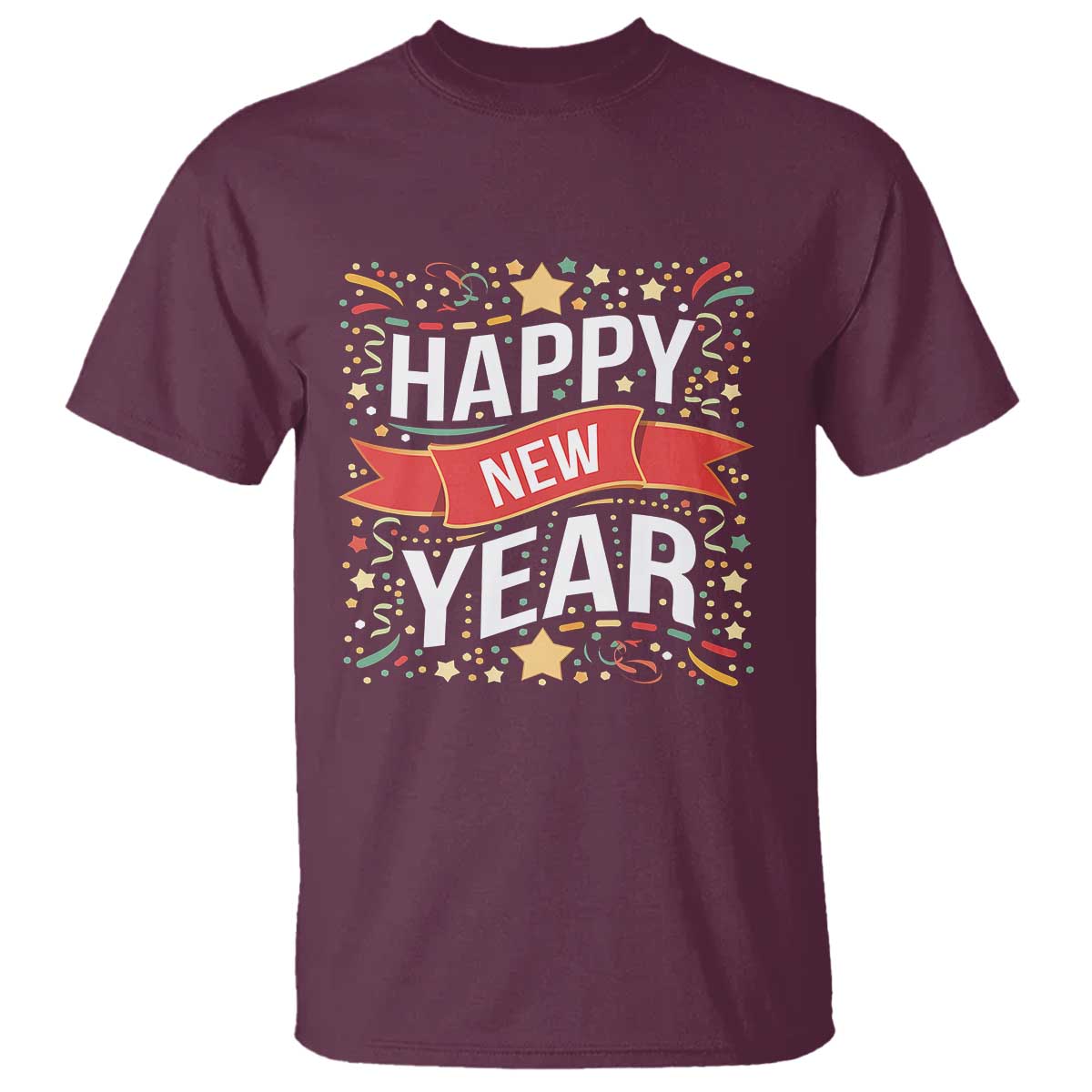 Happy New Year 2025 T Shirt Confetti Fireworks Party Supplies Family Matching - Wonder Print Shop
