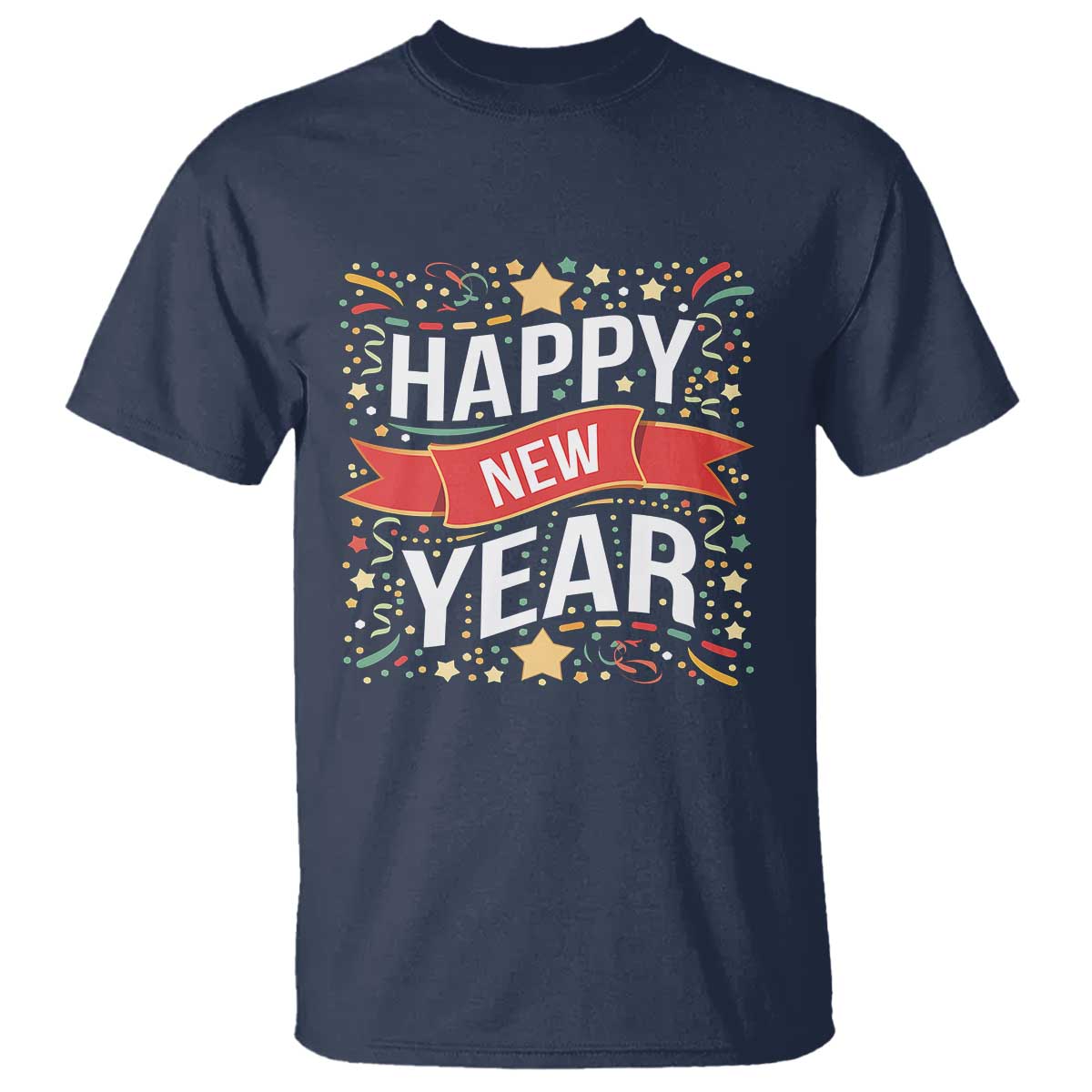 Happy New Year 2025 T Shirt Confetti Fireworks Party Supplies Family Matching - Wonder Print Shop