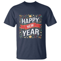 Happy New Year 2025 T Shirt Confetti Fireworks Party Supplies Family Matching - Wonder Print Shop