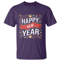 Happy New Year 2025 T Shirt Confetti Fireworks Party Supplies Family Matching - Wonder Print Shop