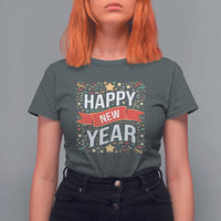 Happy New Year 2025 T Shirt For Women Confetti Fireworks Party Supplies Family Matching - Wonder Print Shop