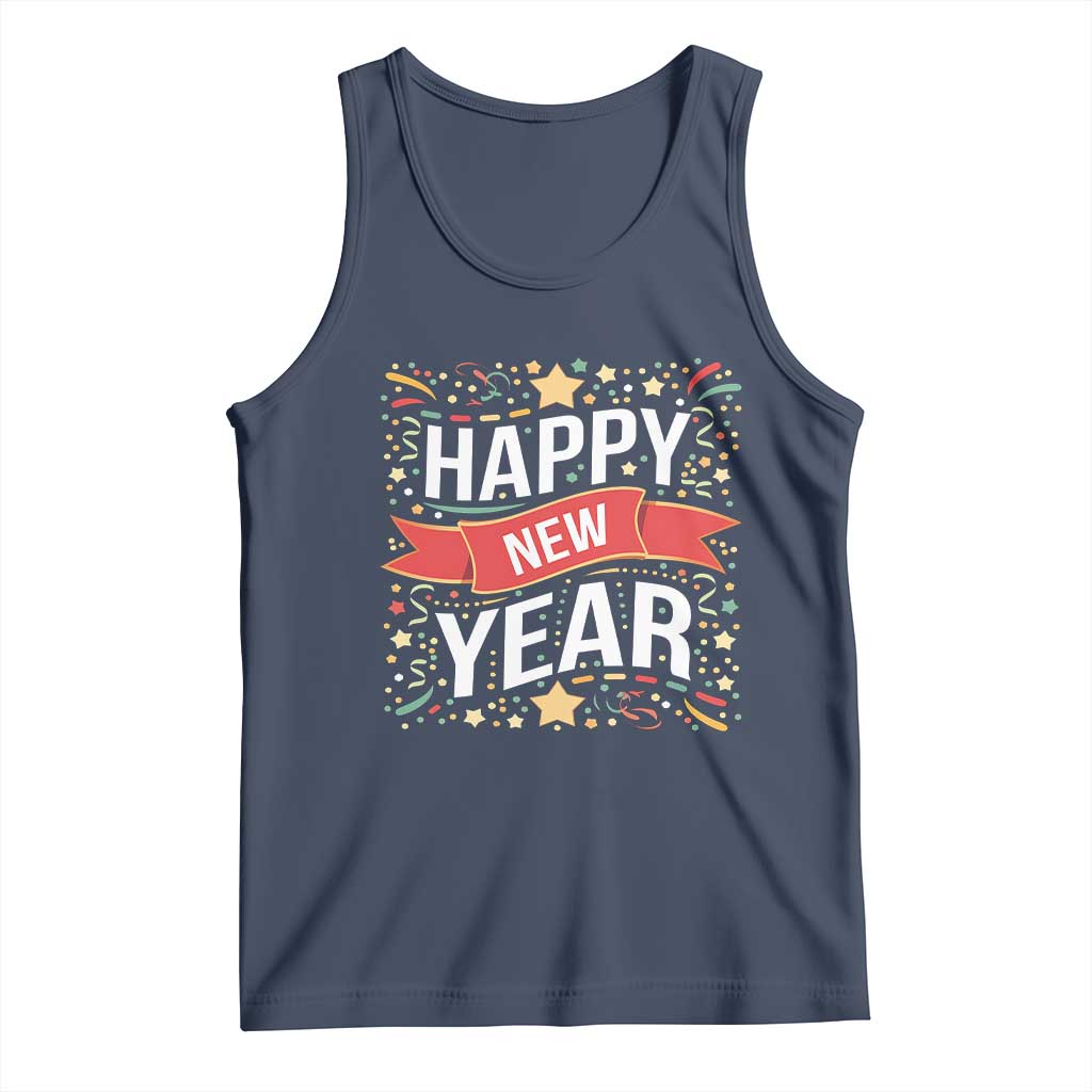 Happy New Year 2025 Tank Top Confetti Fireworks Party Supplies Family Matching