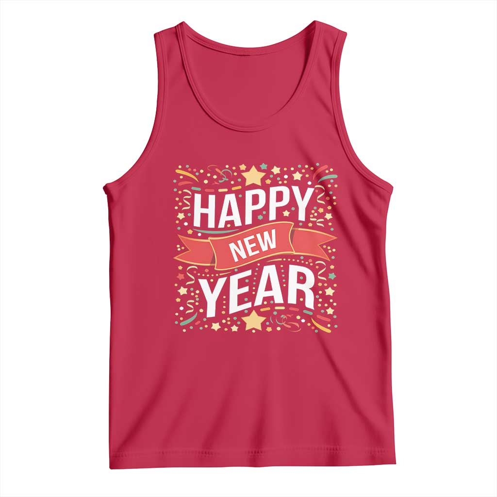 Happy New Year 2025 Tank Top Confetti Fireworks Party Supplies Family Matching