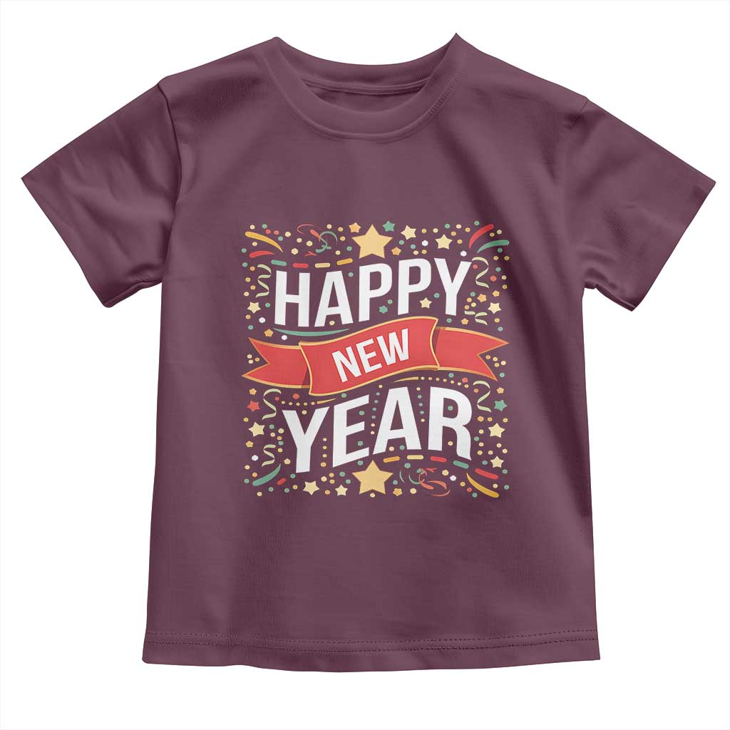 Happy New Year 2025 Toddler T Shirt Confetti Fireworks Party Supplies Family Matching