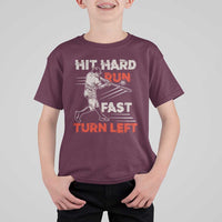 Baseball Lover T Shirt For Kid Hit Hard Run Fast Turn Left Softball Fan