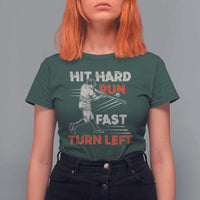 Baseball Lover T Shirt For Women Hit Hard Run Fast Turn Left Softball Fan