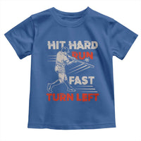Baseball Lover Toddler T Shirt Hit Hard Run Fast Turn Left Softball Fan