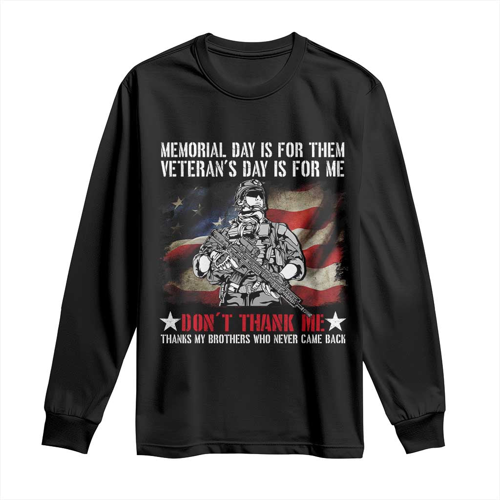 Patriotic Memorial Day Long Sleeve Shirt Remember Our Heroes Veterans Brothers American Flag