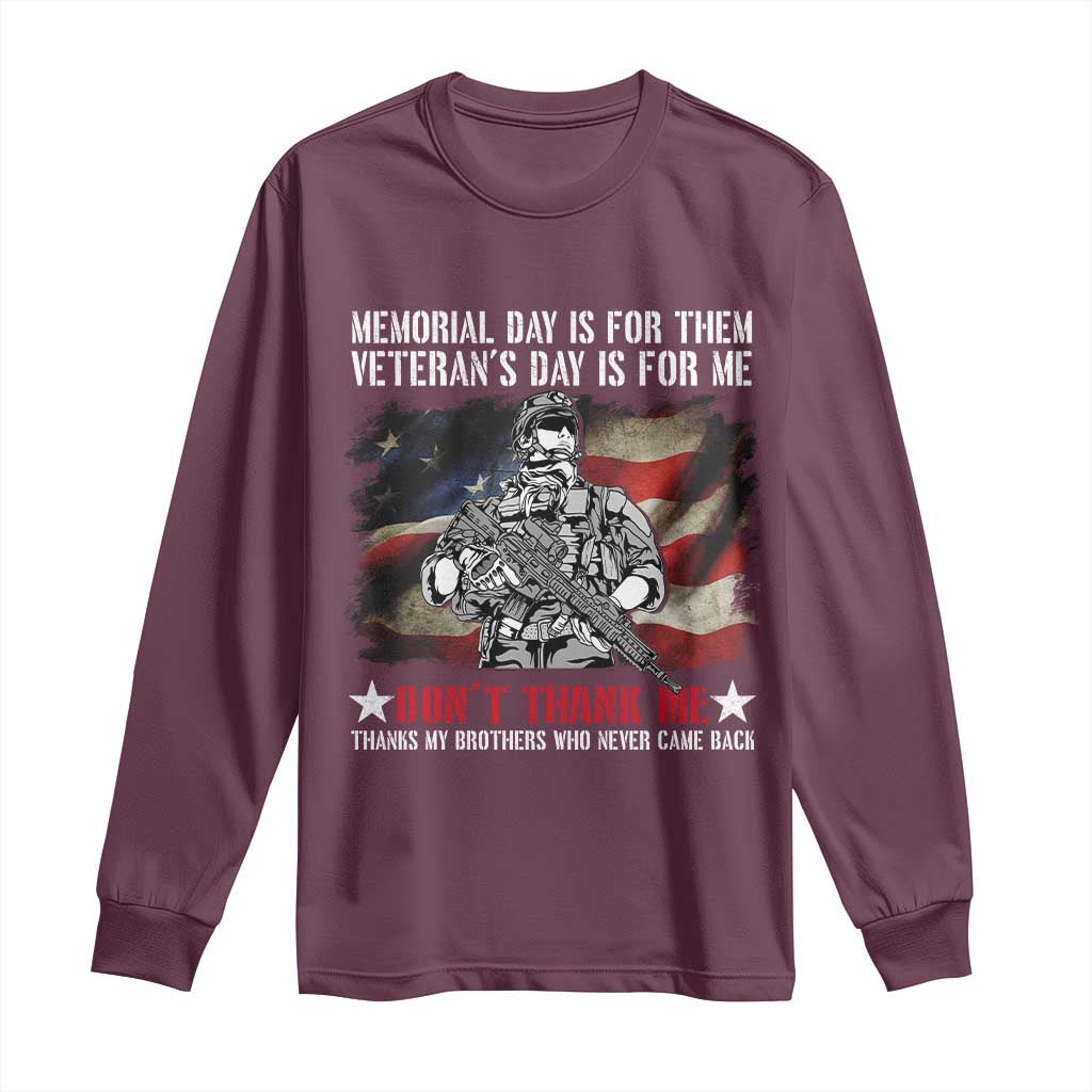 Patriotic Memorial Day Long Sleeve Shirt Remember Our Heroes Veterans Brothers American Flag