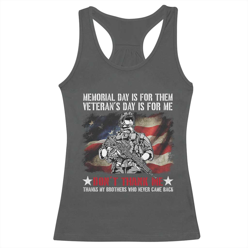 Patriotic Memorial Day Racerback Tank Top Remember Our Heroes Veterans Brothers American Flag