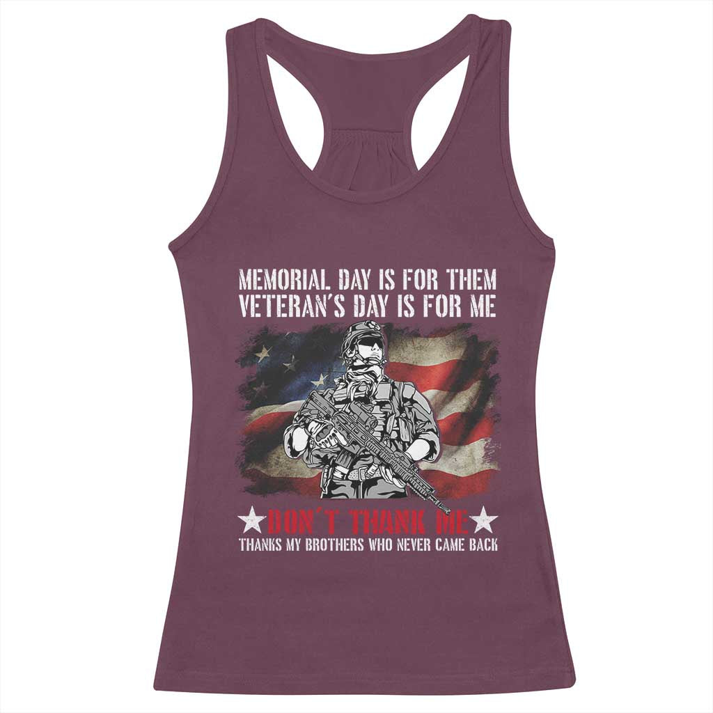 Patriotic Memorial Day Racerback Tank Top Remember Our Heroes Veterans Brothers American Flag
