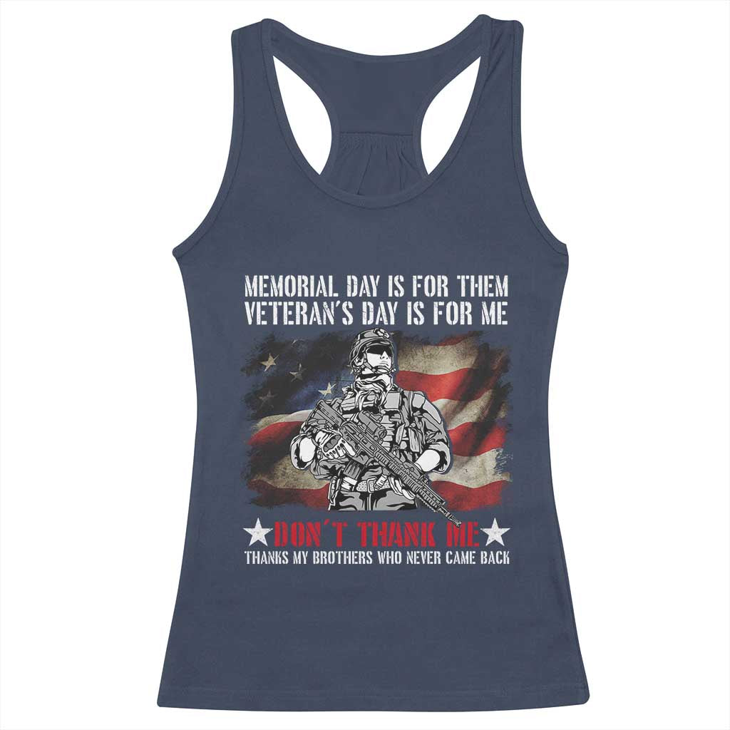 Patriotic Memorial Day Racerback Tank Top Remember Our Heroes Veterans Brothers American Flag